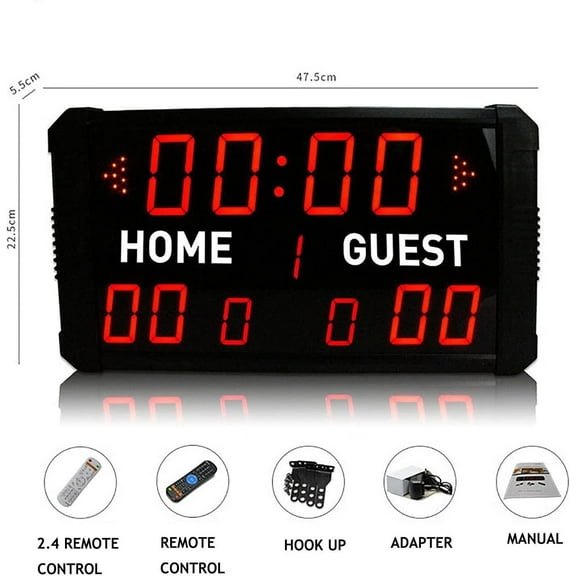 Indoor Electronic Scoreboards, with Wireless APP Remote Control and 11 Digits Score Unit, for Basketball Table Tennis Baseball Soccer Volleyball