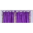 thumbnail image 4 of Lined Tie Top Sari Curtains 43" W X 120" L matching tiebacks- Handcrafted Lavender Indian Drapes with Lining, Offering Privacy and Insulation for Living Room/Bedroom/Dining Room, Sold in Pairs, 4 of 6