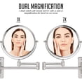 thumbnail image 2 of OVENTE 7" Wall Mounted Makeup Mirror with 1X/7X Magnification, Double Sided Magnifying Round Bathroom Vanity Mirror, 360° Swivel Design, Extendable and Folding Arm, Antique Bronze MNLFW70BR1X7X, 2 of 9
