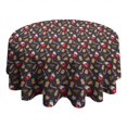 thumbnail image 4 of Dark Christmas Drink and Cookie Pattern Round Tablecloth 60"x60",Wrinkle Wipeable Table Cloth for Kitchen Dining Room Picnic Patio Party, 4 of 6