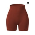 thumbnail image 4 of Pantalones cortos sin costuras para mujer, atléticos, a prueba de golpes, Fitness, cintura alta, levantamiento de cadera, ropa inferior, ropa Prendas para la parte inferior del cuerpo Marrón METRO Minnieouse AP018957-08, 4 of 6