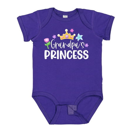 

Inktastic Grandpa s Princess Crown and Flowers Gift Baby Girl Bodysuit