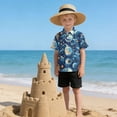 thumbnail image 6 of Dailycode Small Short Sleeve Button Down Shirts Sun Moon Face and Swirling Clouds Casual Shirt 3-10 Years, 6 of 9