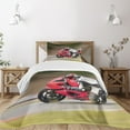thumbnail image 3 of Ambesonne Teen Room Quilted Bedspread Set 2 Pcs, Motorbike Race Speed, Twin Size, Multicolor, 3 of 6