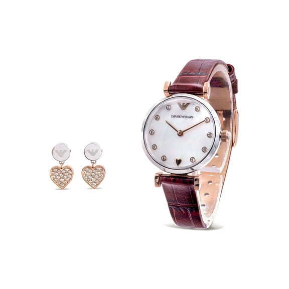 Emporio Armani Earrings And Watch Gift Set