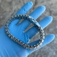 thumbnail image 5 of Men's Iced Dome Hip Hop Bracelet Simulated CZ Micro Pave Silver Tone 8.5" x 16MM Thick, 5 of 10