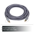 thumbnail image 3 of Uxcell Fiber Optic Audio Cable Braided Audio Optic Cable Metal Gold-Plated 16.4 for TV DVD Silver(Grey Black Type), 3 of 6