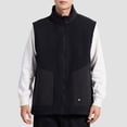 thumbnail image 2 of Timoontee Men's Sherpa Vest Casual Workwear Waistcoats Sleeveless Stand Collar Jacket Vest Solid Full Zip Vest Winter Warm Fleece Vest Black L, 2 of 4