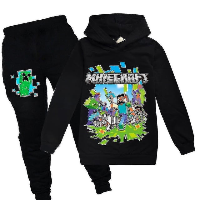 Minecraft Conjunto de chándal para niños, sudadera con capucha y pantalones deportivos para niños y niñas