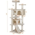 ZENSTYLE 55in Cat Tree & Condo Scratching Post Tower, Beige