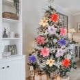 thumbnail image 6 of LHWEN Pack of 10 Glitter Christmas Tree Ornaments Artificial Flannelette Flowers Home Decorations Durable and Long-Lasting Traditional Christmas Flower with Glitter Powder Versatile Use for Bedroom, 6 of 6