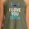 thumbnail image 3 of Lilo & Stitch - Valentine's Day I Love Stitch - Juniors High Neck Tank Top, 3 of 5