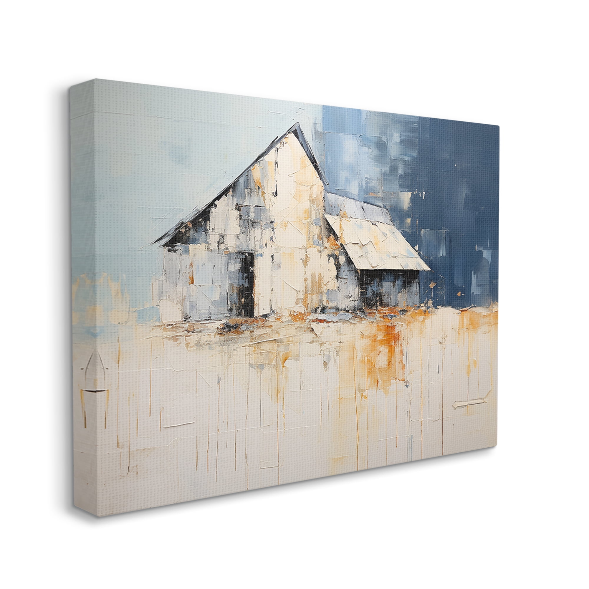 Stupell Industries Barn Painting Abstraction Abstract Painting Gallery Wrapped Canvas Art Print Wall Art, 20 x 16