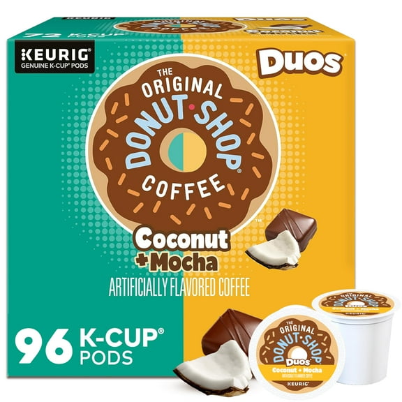The Original Donut Shop Duos Coconut Mocha Keurig Single-Serve K-Cup Pods, Medium Roast Coffee, 96 Count