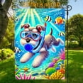 thumbnail image 2 of Garden Flag Diving Schnauzer Garden Flag, 12x18 inches, double-sided 2D design, a lively and fun cute pet ocean-style garden flag, perfect for summer outdoor decoration, suitable for courtyards, lawn, 2 of 6