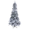thumbnail image 3 of Nearly Natural 8' Flocked Spruce Artificial Christmas Tree Prelit with LED Lights, White, 3 of 9