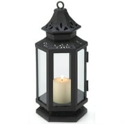 Home Decorative Victorian Style Black Candle Lantern - 8 inches