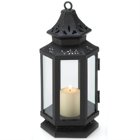 Home Decorative Victorian Style Black Candle Lantern - 8 inches