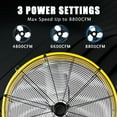 thumbnail image 4 of Industrial Fans 24" up to 8800 CFM, High Velocity Fan with 3 Speeds, Heavy Duty Blower Fan Equipped 360° Tilt Air Circulator Recommended Use in Warehouse, Garage, Yard, Yellow, 4 of 8