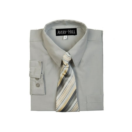 Avery Hill Boys Long Sleeve Dress Shirt with Windsor Tie