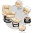 thumbnail image 5 of 32'' Wide Manual Swivel Standard Recliner with Ottoman,Faux Leather,Beige, 5 of 10