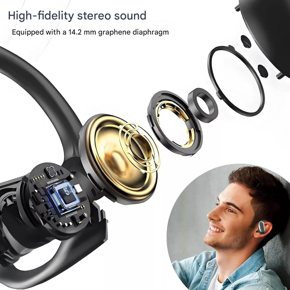 Wireless Freedom & Open-Ear Comfort: Sports-Ready Bluetooth Earbuds with Secure Fit – Compact, Sweatproof Design & Long-Lasting Battery for Active Lifestyles