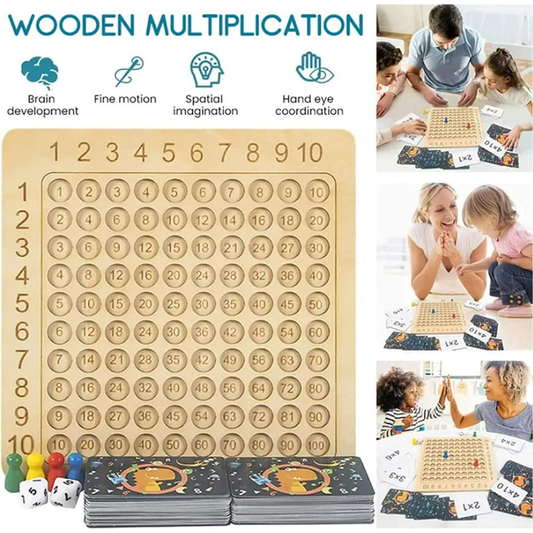  Wooden Montessori Multiplication Board Game Toys for