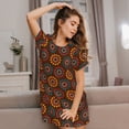thumbnail image 3 of Disketp 60s and 70s Aesthetic1 para Camisón Corto de Manga Corta para Mujeres, Camisón Cómodo con Escote Redondo, Bonito y Confortable, 3 of 6