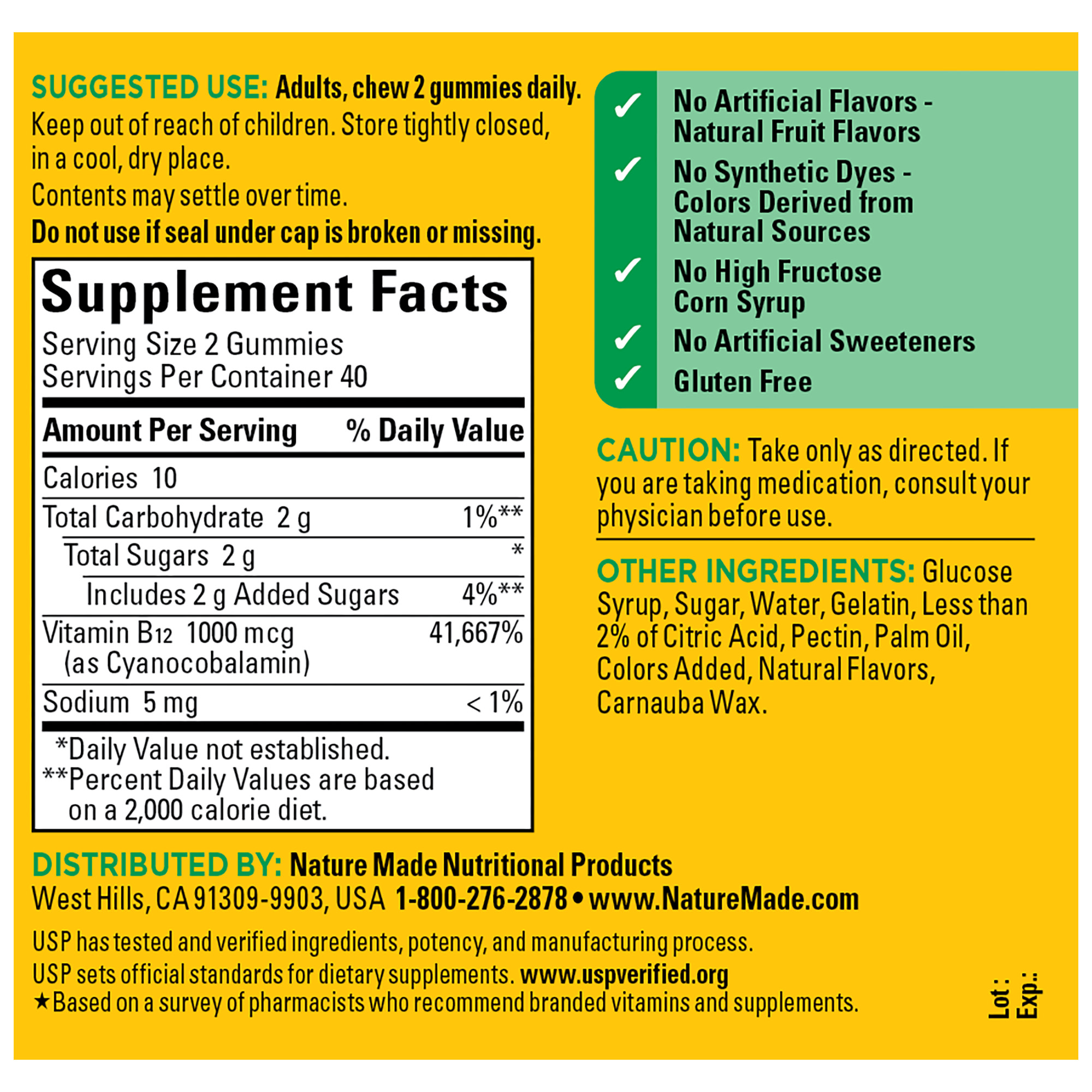 (2 pack) Nature Made Energy B12 Gummies, Dietary Supplement for Energy Metabolism Support, 80 Ct