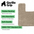 thumbnail image 3 of GORILLA GRIP Bathroom Rug and Toilet Base Floor Rugs Set, Quick Dry Plush Chenille, 30x20 Carpet, Beige, 3 of 10