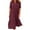 Wine, variant on Fesfesfes Women Dress FallSolid Causal Turndown Collar Long Sleeve Vacation Button Dress Tops on