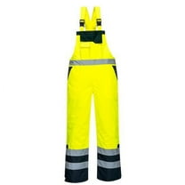 Portwest S489 Hi Vis Safety Contrast Bib and Brace Overalls - Lined Yellow/Black, 4X-Large