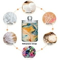 thumbnail image 4 of 2 Pack Red Blue Orange Marble Qtip Holder Dispenser Clear Plastic Storage Apothecary Jars for Cotton Swabs Balls Pads Floss, 4 of 7