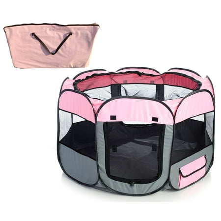 UPC: 0858342061186 | All-Terrain Lightweight Easy Folding Wire-Framed Collapsible Travel Pet Playpen