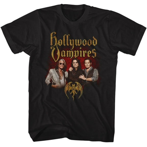 Hollywood Vampires Band Photo Black Adult T-Shirt