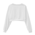 thumbnail image 4 of Vedolay Comfort Sweatshirts Womens Half Zip Crop Sweatshirt Workout Hoodie High Neck Long Sleeve Clothes,White M, 4 of 5