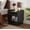 Black, variant on Elle Modern Nightstand with LED Lights, Charging Station, Bedside Table with 2 Drawers, Black