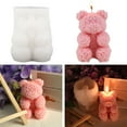 thumbnail image 2 of Pompotops Rose Bear Shape Candle Mold, Valentine's Day Aromatherapy Candle Silicone Molds Qixi Bear Hands Made Aromatherapy Molds, 2 of 8