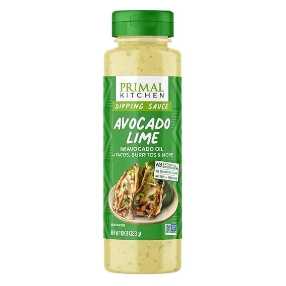 Primal Kitchen Dipping Sauce Non-GMO Gluten Free Avocado Lime -- 10 oz Pack of 4