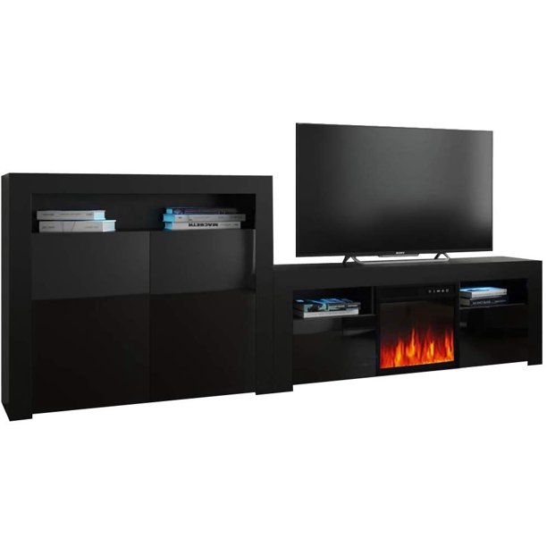 Milano Set 145EF2D Electric Fireplace Modern Wall Unit Entertainment