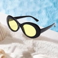 thumbnail image 4 of Lente de sol ovaladas, marco grueso de plástico clásico para Amarillo negro brillante Colcomx Gafas de sol, 4 of 8