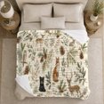 thumbnail image 5 of Woodland Animals Forest Scene, Cozy Naturalist Watercolor Style for Nature Lovers, Deer Bear Fox Theme and Thanksgiving Gift, Soft Flannel Blanket for Cabin Living Room, Home Decor, 5 of 9