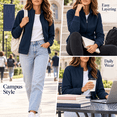 thumbnail image 6 of Women's Full Zip Sweatshirt Jacket, Stand Collar Long Sleeve Front Zipper Jackets No Hood with Side Pockets, Solid Casual Layering Fall Outerwear, XXXL, 6 of 8