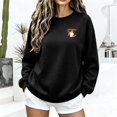 thumbnail image 7 of QATAINLAV Womens Halloween Sweatshirt Cute Ghost Pumpkin Graphic Fall Crewneck Tops Letter Print Front and Back Graphic Long Sleeve Shirts Black M, 7 of 7