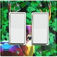 thumbnail image 1 of Metal Light Switch Plate Cover Deer Hunt Green Artistic Camouflage CMO007, 1 of 13