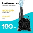 thumbnail image 2 of Bomba de Agua VIVOHOME 100W 1800GPH Elevación Ajustable de 4.2 m, 2 of 7