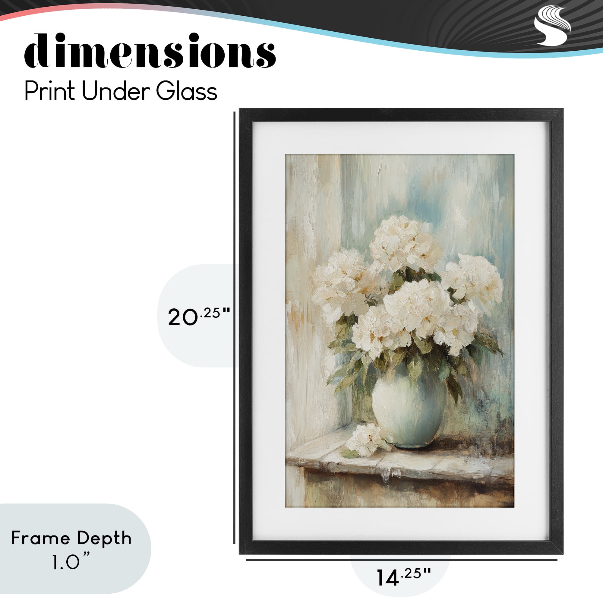 Stupell Industries Mantle Arrangement of Soft Blossoms Black Framed Print Under Glass, design by Petal Prints Design