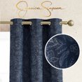 thumbnail image 2 of Jessica Simpson Groovy Paisley Grommet Window Curtains with Tiebacks, Navy, 38" x 96", 2 of 6