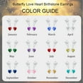 thumbnail image 5 of DORANA Butterfly Love Heart Drop Earrings for Women Girls CZ S925 Sterling Silver Post May Birthstone Earrings with Green Emerald Birthday Easter Basket Stuffers Jewelry Gifts Teen Adults Girlfriend, 5 of 7