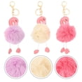 thumbnail image 3 of FELTECHELECTR 3 llaveros de peluche de flamenco, suaves y esponjosos, para colgar (blanco, rosa y morado), 3 of 6